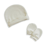 Gorro y guantes de algodón orgánico beige