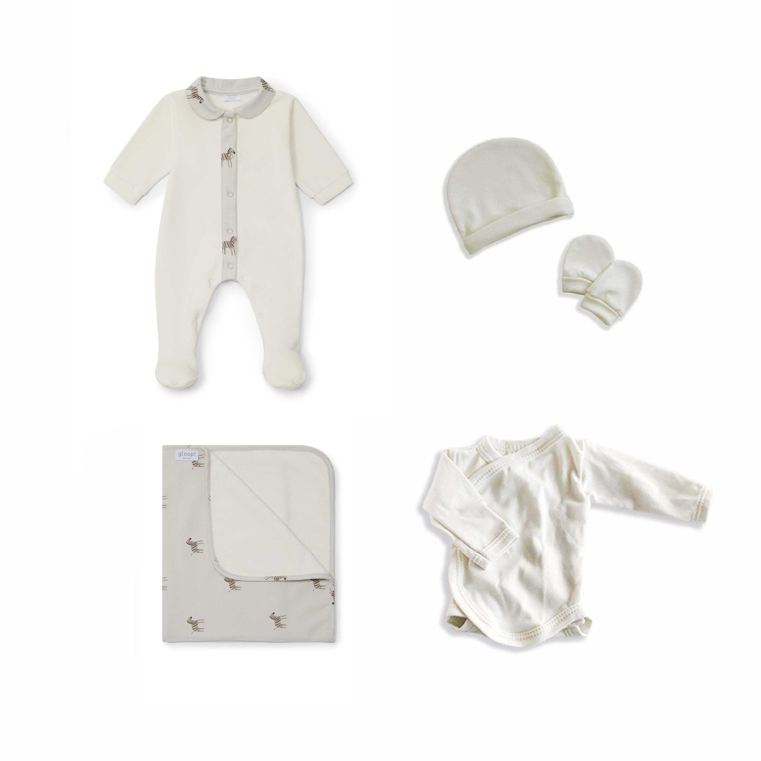 Kit Primeira Roupa em Algodão Orgânico Zebra