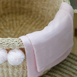 Fralda em Algodão Orgânico Liso Rosa
