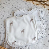 Pack de 2 baberos XL de algodón orgánico cebra