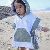 Poncho de playa de algodón orgánico Little Garden