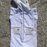 Mono de playa de algodón orgánico con estampado de cebra