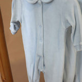 Pijama de invierno de algodón orgánico azul claro