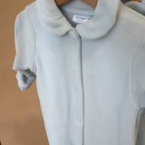 Pijama de invierno de algodón orgánico azul claro