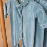 Pyjama d’hiver en coton biologique bleu foncé