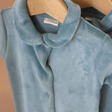 Pyjama d’hiver en coton biologique bleu foncé