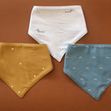 Pack de 3 baberos de algodón orgánico con diseño de triángulo Little Party