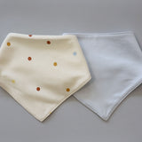 Pack de 2 baberos triangulares de algodón orgánico Confeti