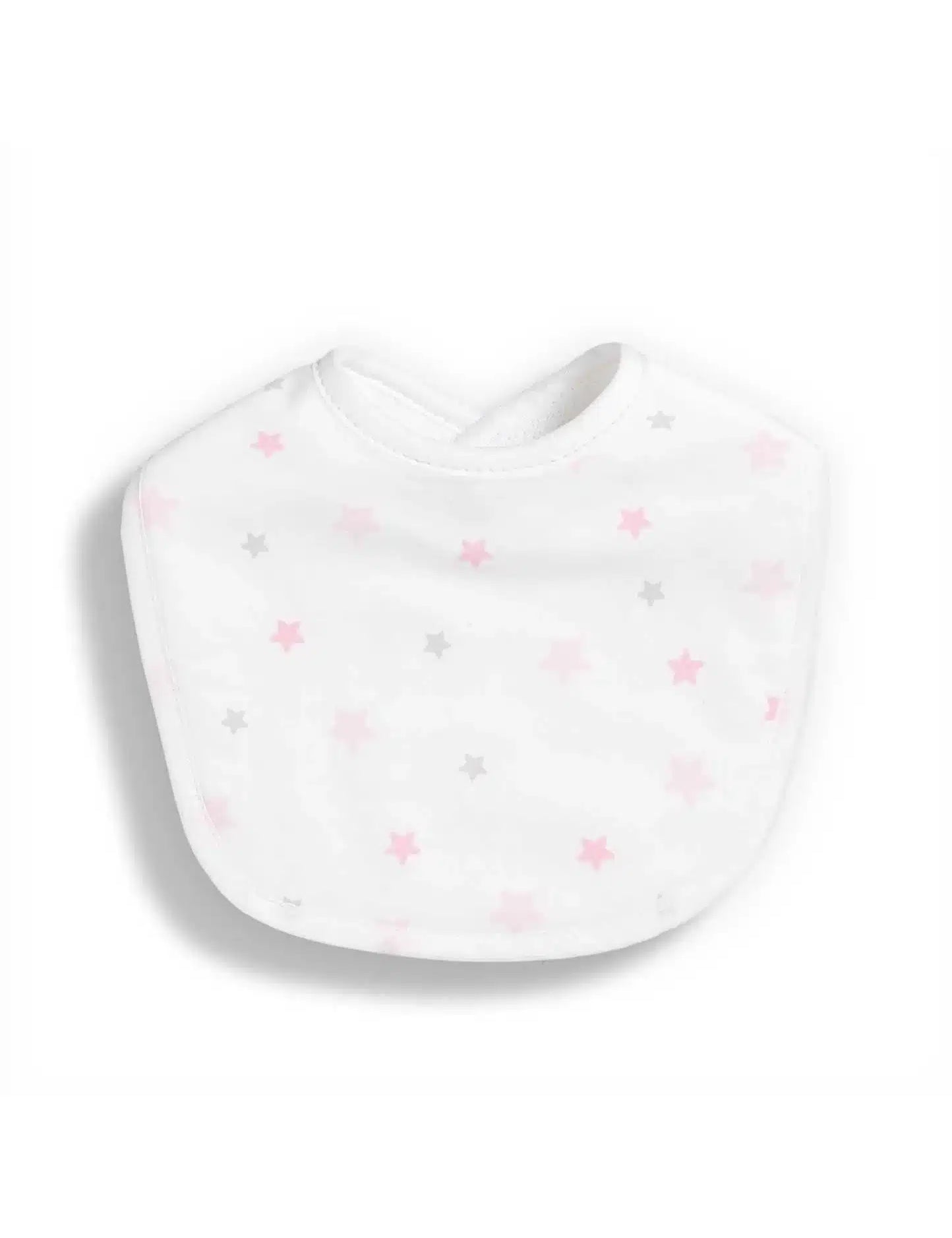 Pack de 2 Babetes em Algodão Orgânico Estrelas Rosa