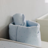 Cesta Organizadora em Algodão Orgânico Little Dots Blue