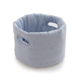 Cesta Organizadora em Algodão Orgânico Little Dots Blue