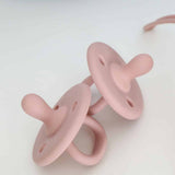 Paquete de 2 chupetes de silicona rosa