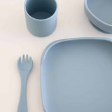 Plato con ventosa azul