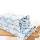 Paquete de 2 pañales de algodón orgánico Chevron azul