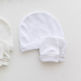 Gorro y guantes de algodón orgánico blanco