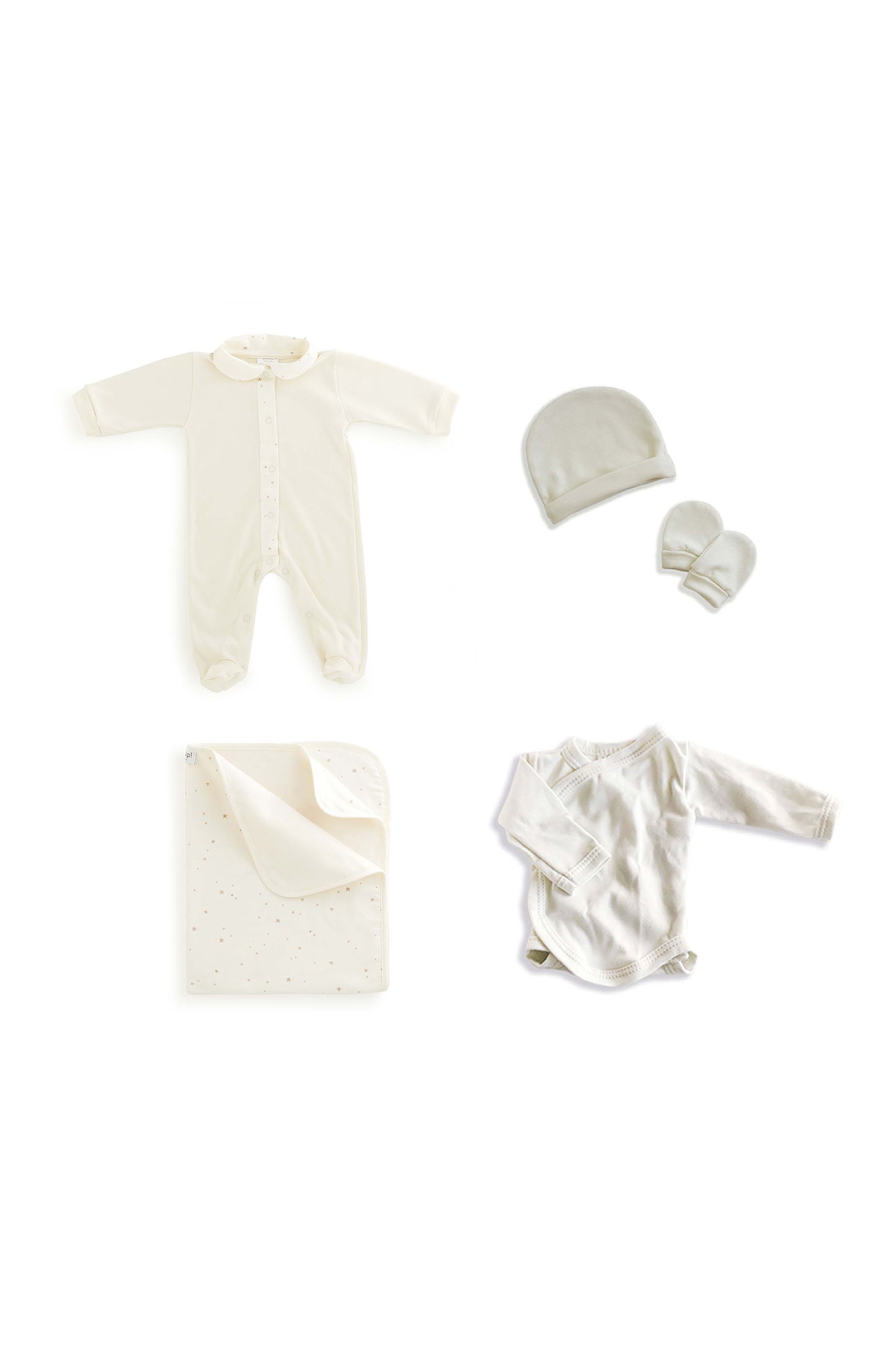 Kit Primeira Roupa em Algodão Orgânico Soft Sky