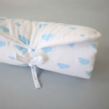Portable Organic Cotton Changing Mat Blue Clouds