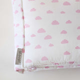 Resguardo de Cama Clássico em Algodão Orgânico Nuvens Rosa