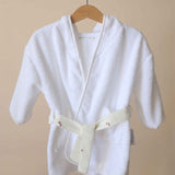 Robe em Algodão Orgânico Branco e Blueberry