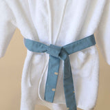 Robe em Algodão Orgânico Branco e City Blue