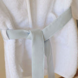 Robe em Algodão Orgânico Branco e Liso Azul