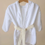 Robe em Algodão Orgânico Branco e Little Stripes