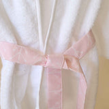 Robe em Algodão Orgânico Branco e Nórdico Rosa
