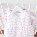 Saco de Dormir Verão em Algodão Orgânico Chevron Coral