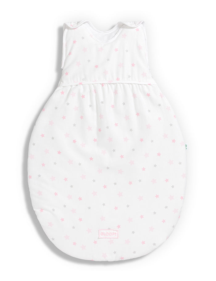 Saco de Dormir de Inverno em Algodão Orgânico Estrelas Rosa