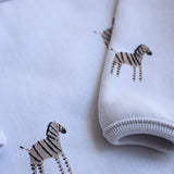 Camiseta de invierno de algodón orgánico con estampado de cebra