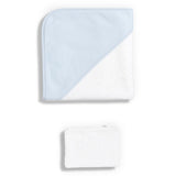 Toalla de baño de algodón orgánico liso azul